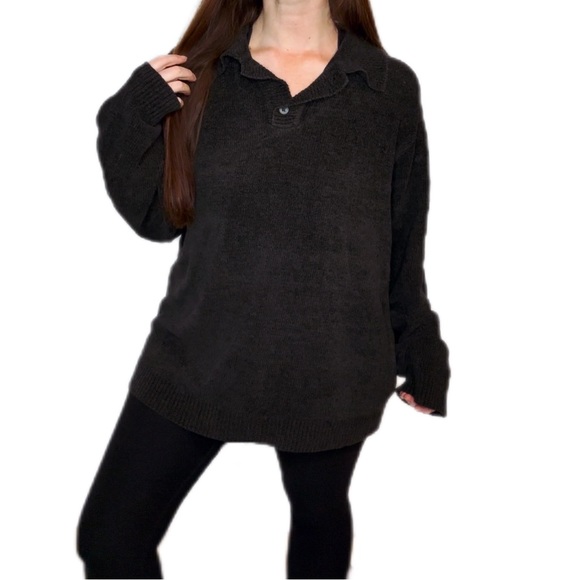 Knightsbridge Dark Grey Pullover Boyfriend Sweater Baggy Oversized Fit Large - Picture 8 of 8